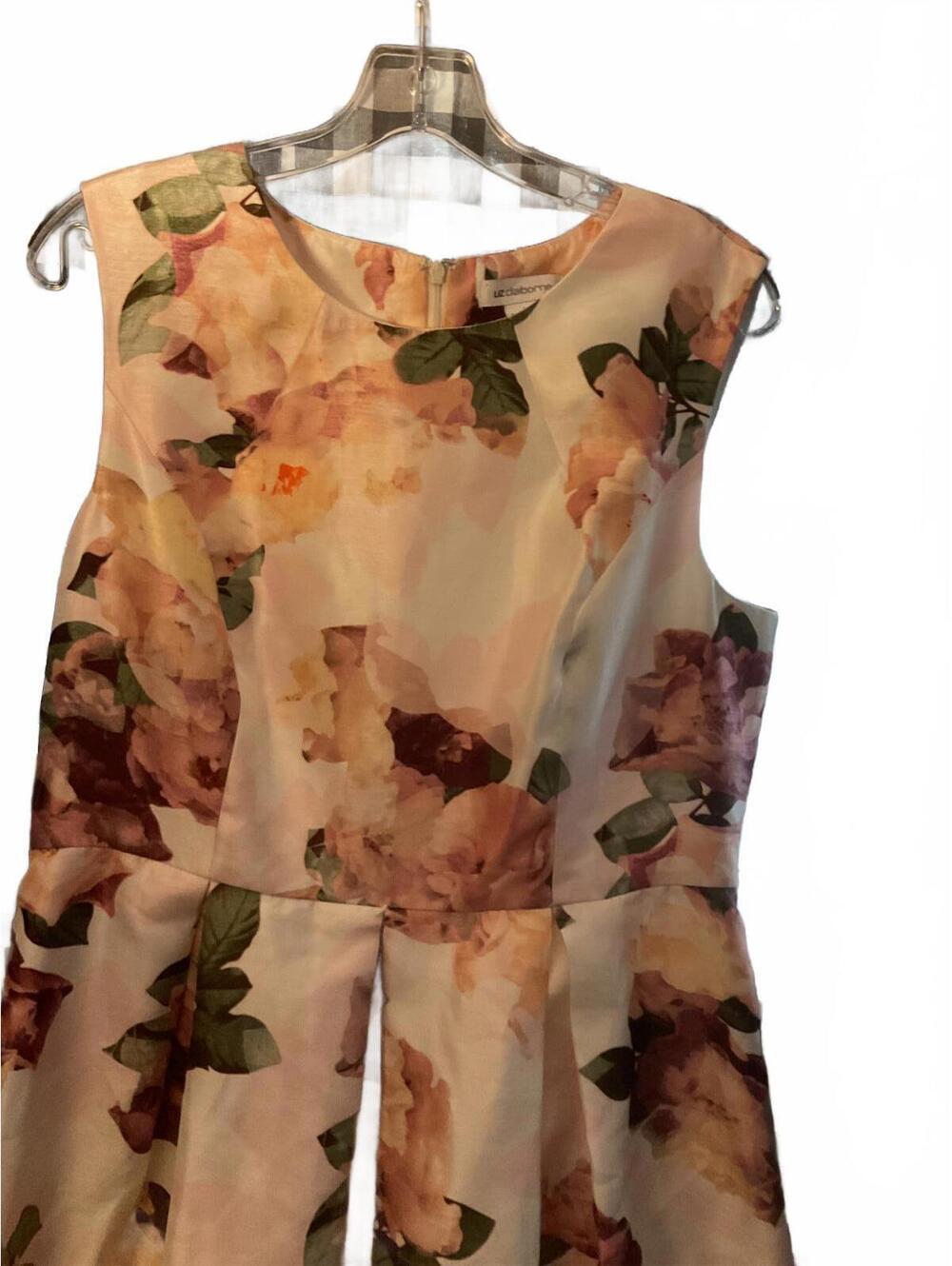 Liz Claiborne Floral Tea Special Occasion Dress Midi Size 14 Fit and Flare - Picture 3 of 10